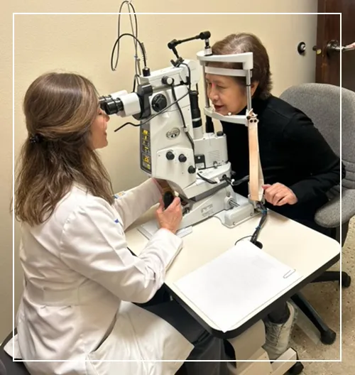 Doctor examining patient eye