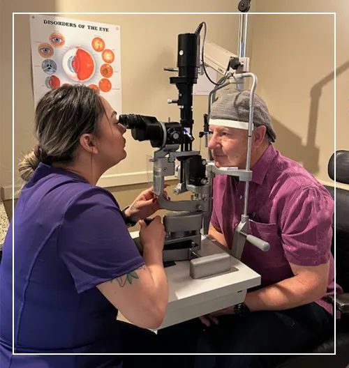 Doctor examining patient eye