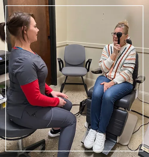 Doctor examining patient eye