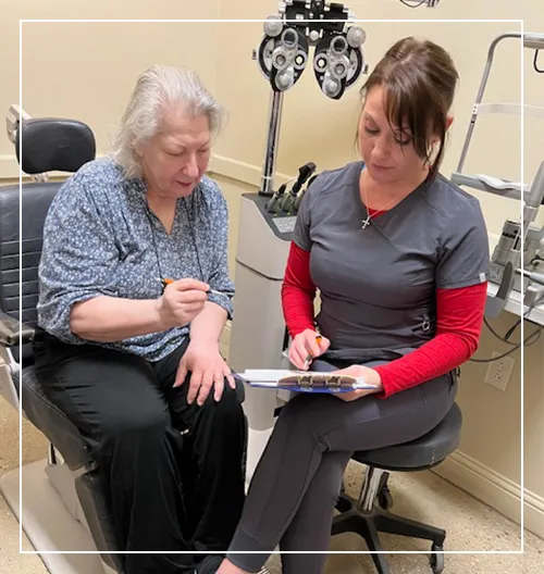 Doctor examination patient eye