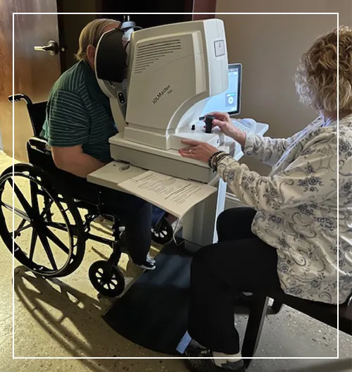 Doctor examination patient eye